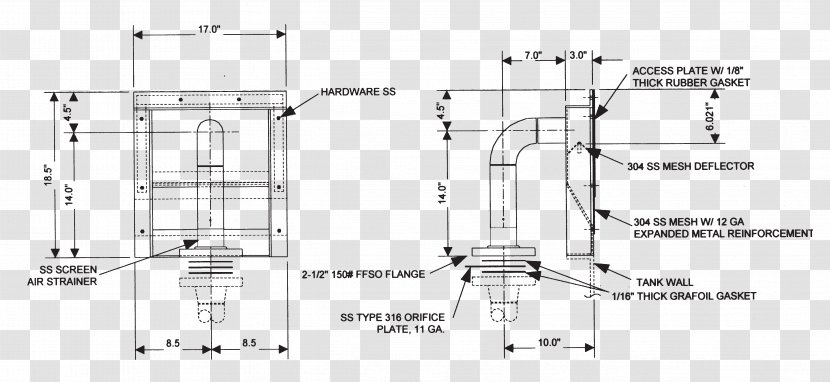 Drawing Foam Storage Tank Diagram External Floating Roof - Fire Shield Transparent PNG