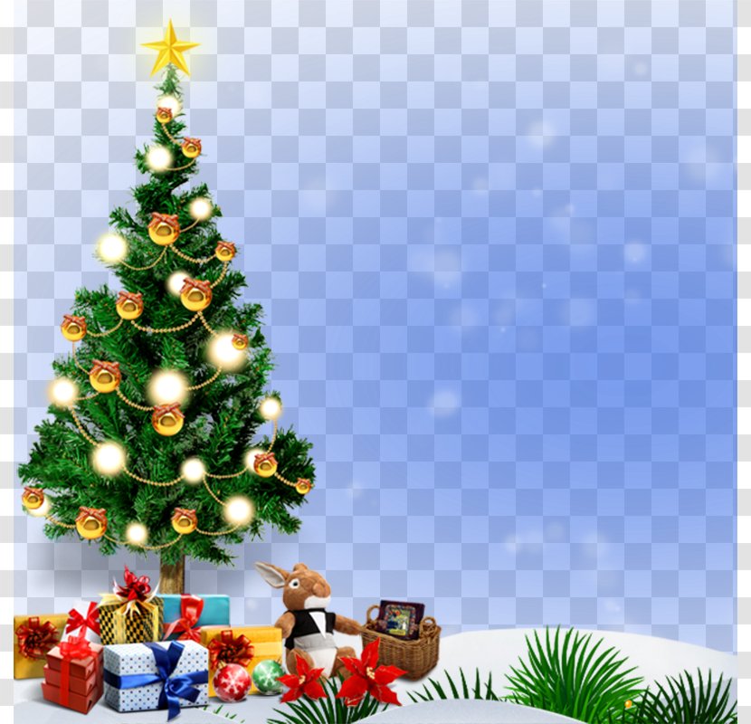 Santa Claus Christmas Tree Gift Father - Holiday - Background Boxes Under The Transparent PNG