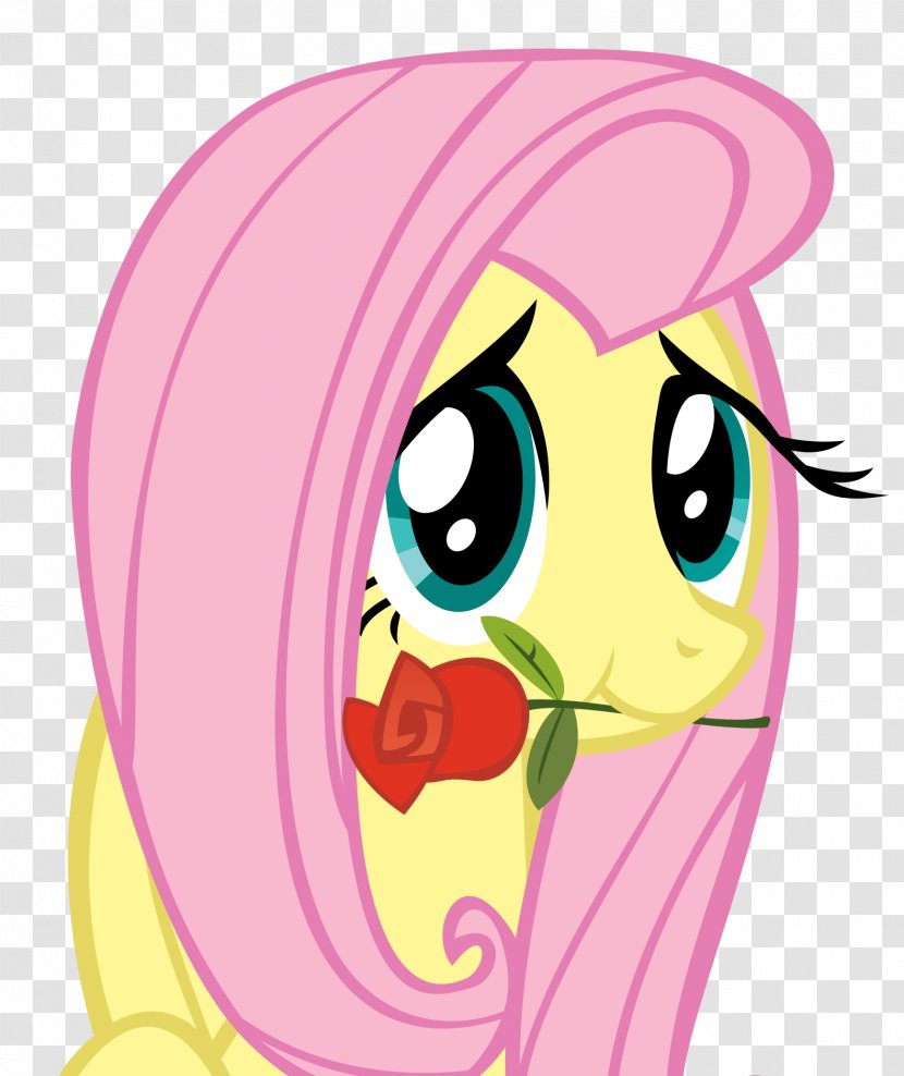 Fluttershy My Little Pony Rainbow Dash Rose - Heart Transparent PNG