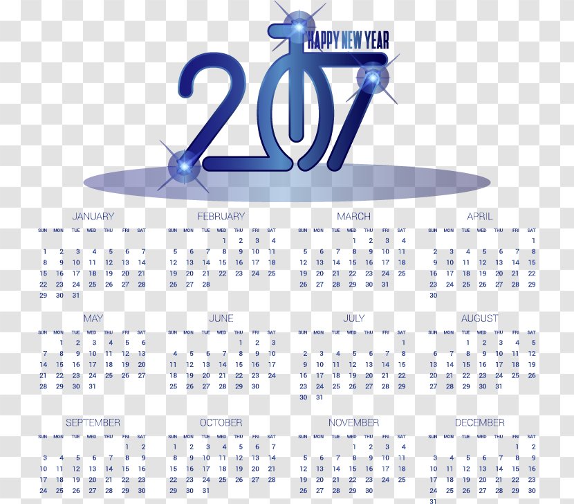 Calendario Comercial Holiday Time - Point - Gradient Sapphire Business Calendar Transparent PNG