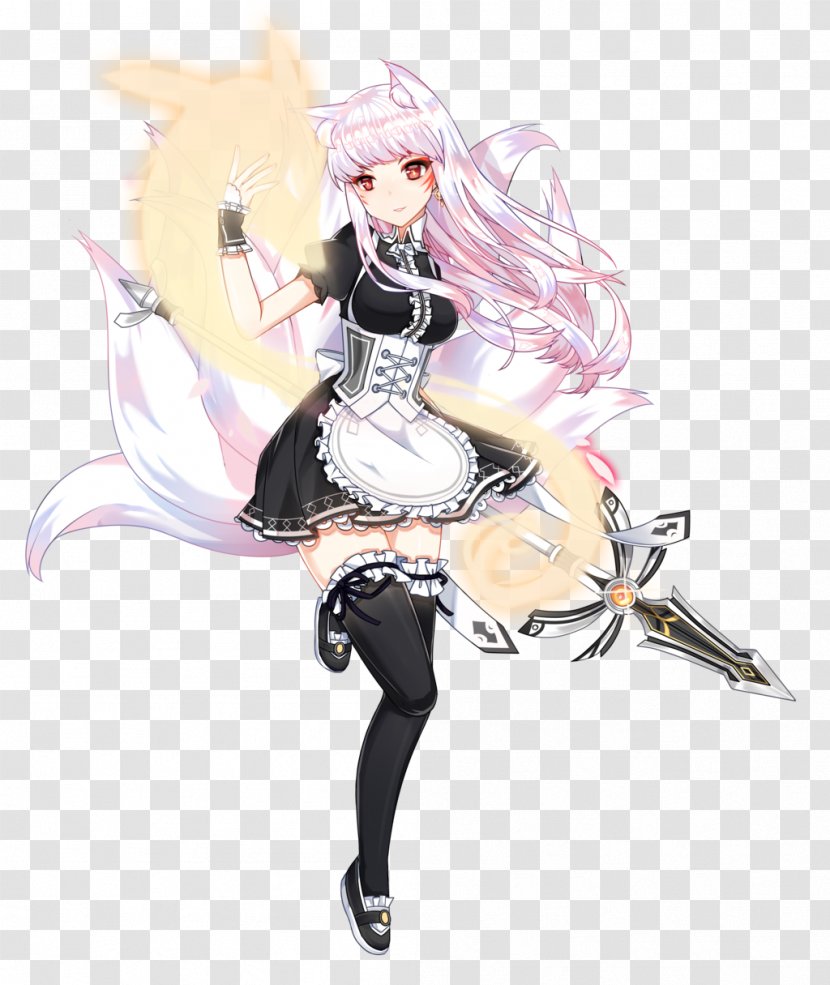 Elsword Drawing Art Pixiv - Cartoon - Maid Transparent PNG