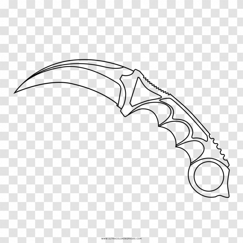 Knife Drawing Karambit Coloring Book Weapon - Patterns Transparent PNG