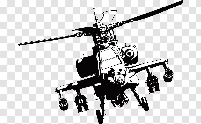 Boeing AH-64 Apache Helicopter Clip Art - Attack - Black Helicopters Transparent PNG