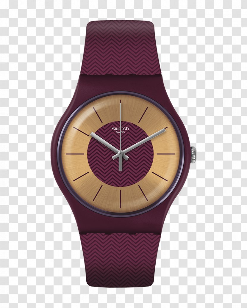 Swatch Clock Plastic Bracelet - Purple - Watch Transparent PNG