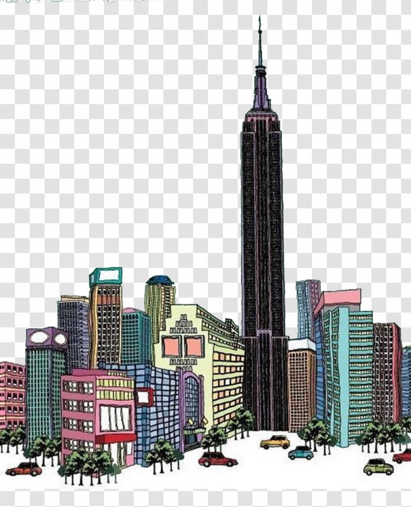 Comics Illustration - Condominium - Empire State Building, United States Transparent PNG