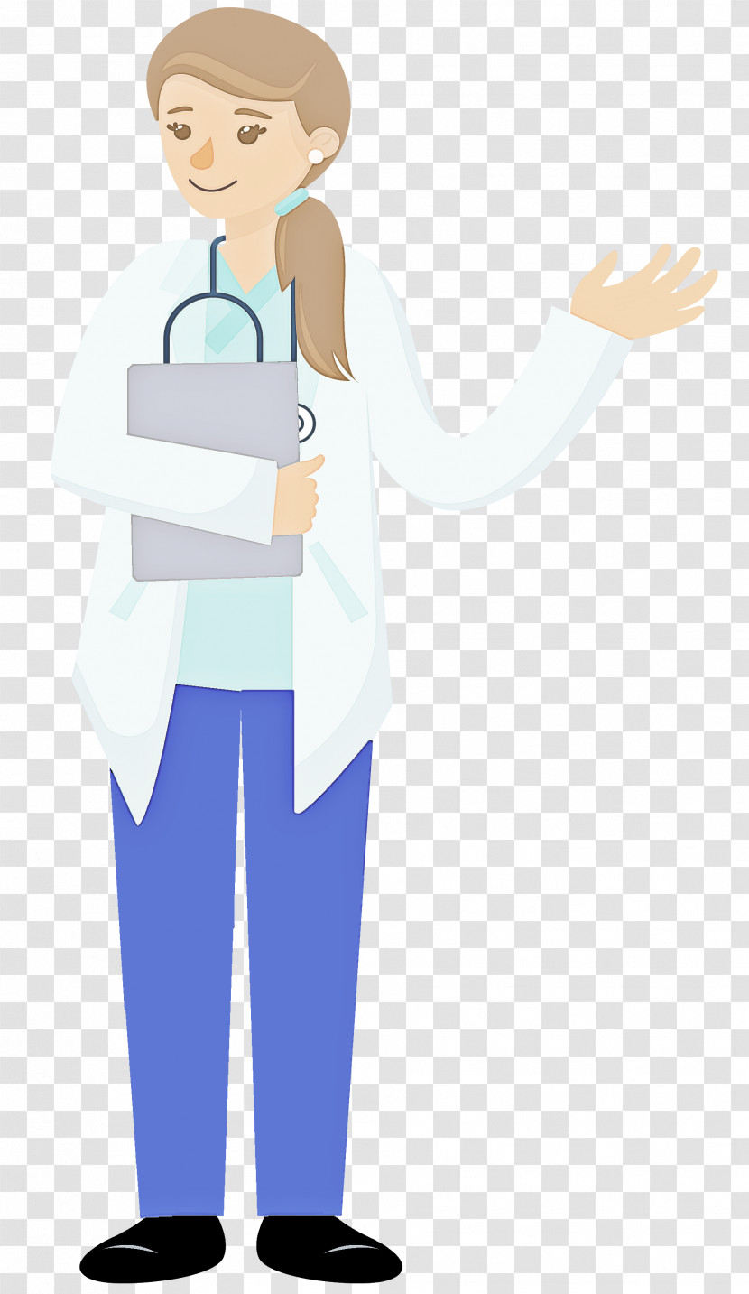 Cartoon Standing Health Care Provider Medical Assistant Gesture Transparent PNG