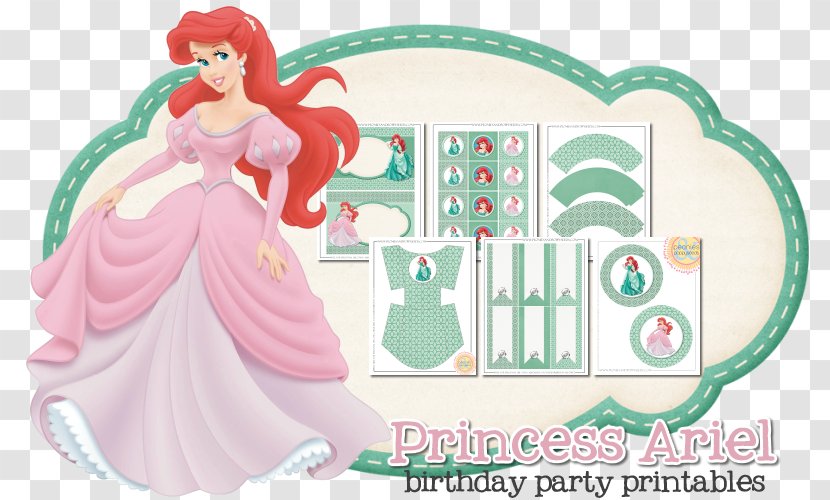 Ariel Minnie Mouse Party Birthday Convite - Silhouette - Cupcake Topper Transparent PNG