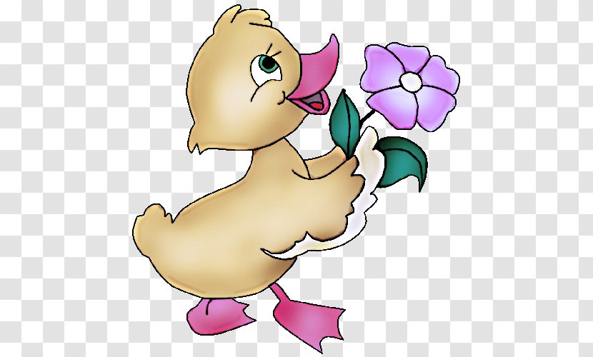 Cartoon Clip Art Plant Flower Animation - Duck - Fictional Character Transparent PNG