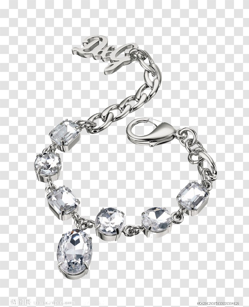 Bracelet Diamond Chain Necklace - Silver - Real Transparent PNG