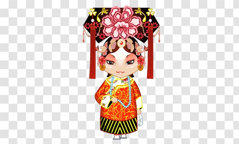 Peking Opera Cartoon Chinese - Makeup - T-shirt Iron Mirror Princess Pattern Transparent PNG