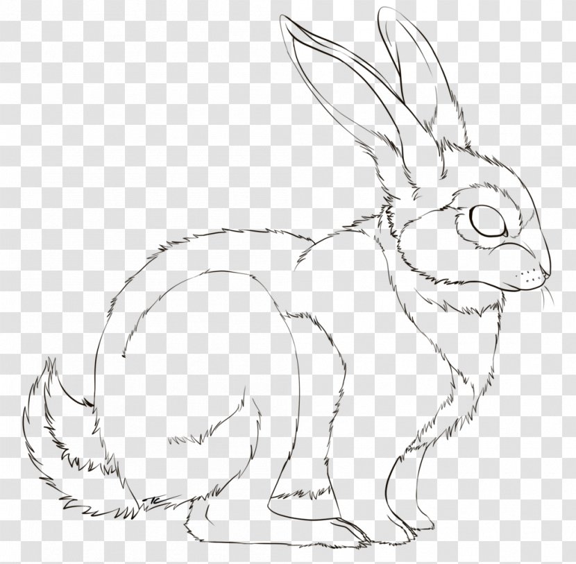 Domestic Rabbit Line Art Drawing Hare DeviantArt - Tree Transparent PNG
