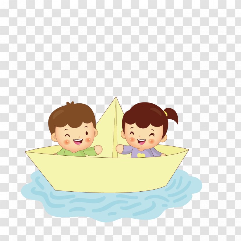 Paper Clip Art - Sitting In Boat Playing Friends Transparent PNG