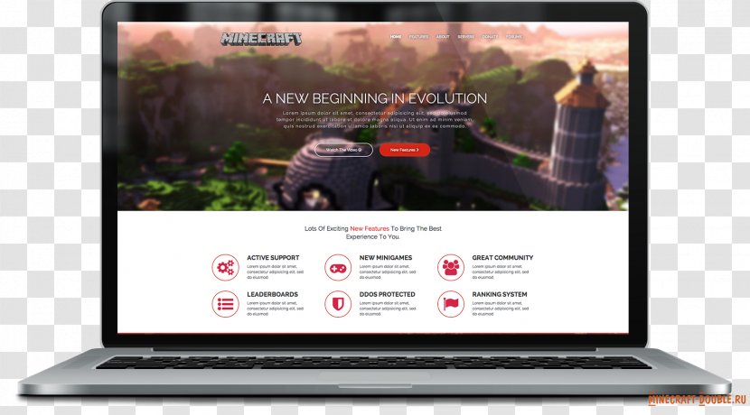 Minecraft Responsive Web Design Template System Computer Servers - Electronic Device - ежик Transparent PNG