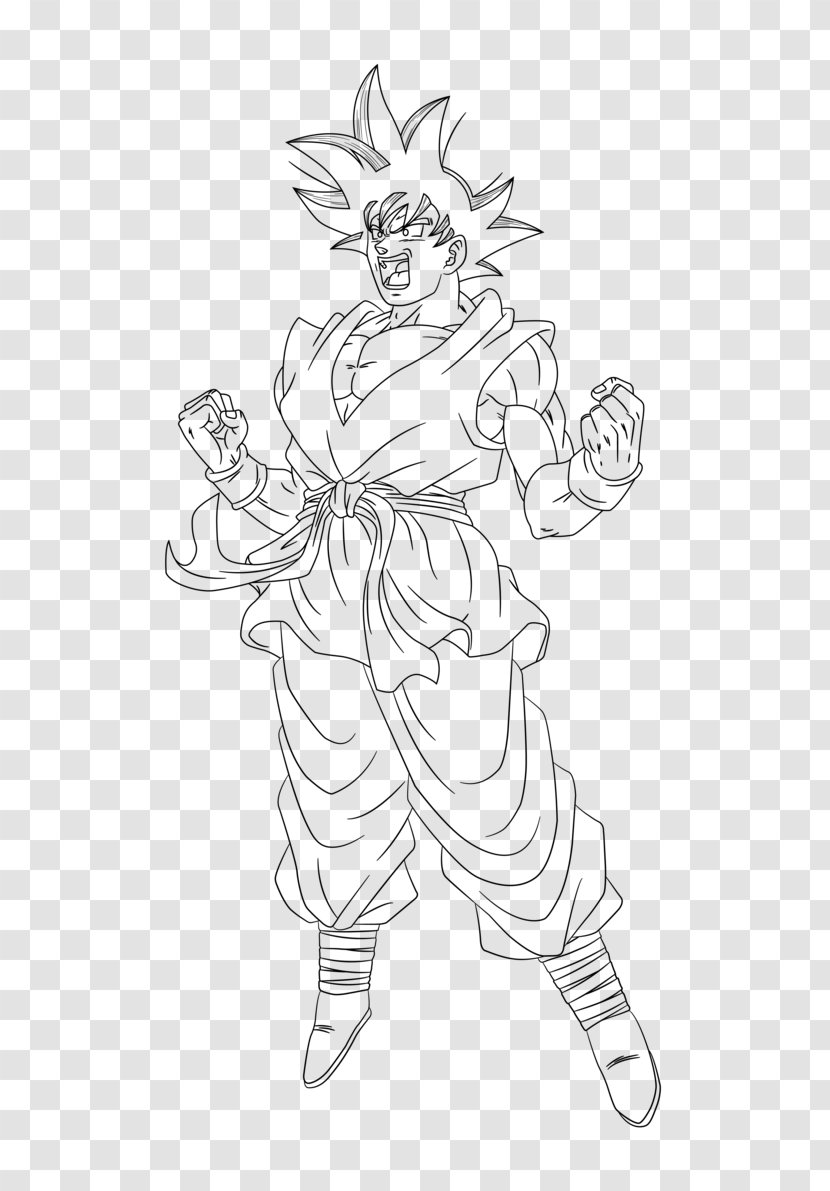 Goku Gohan Line Art Super Saiyan Sketch - Cartoon Transparent PNG