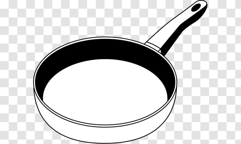 Frying Pan Cookware Cartoon Clip Art - Material - Clipart Black And White Transparent PNG