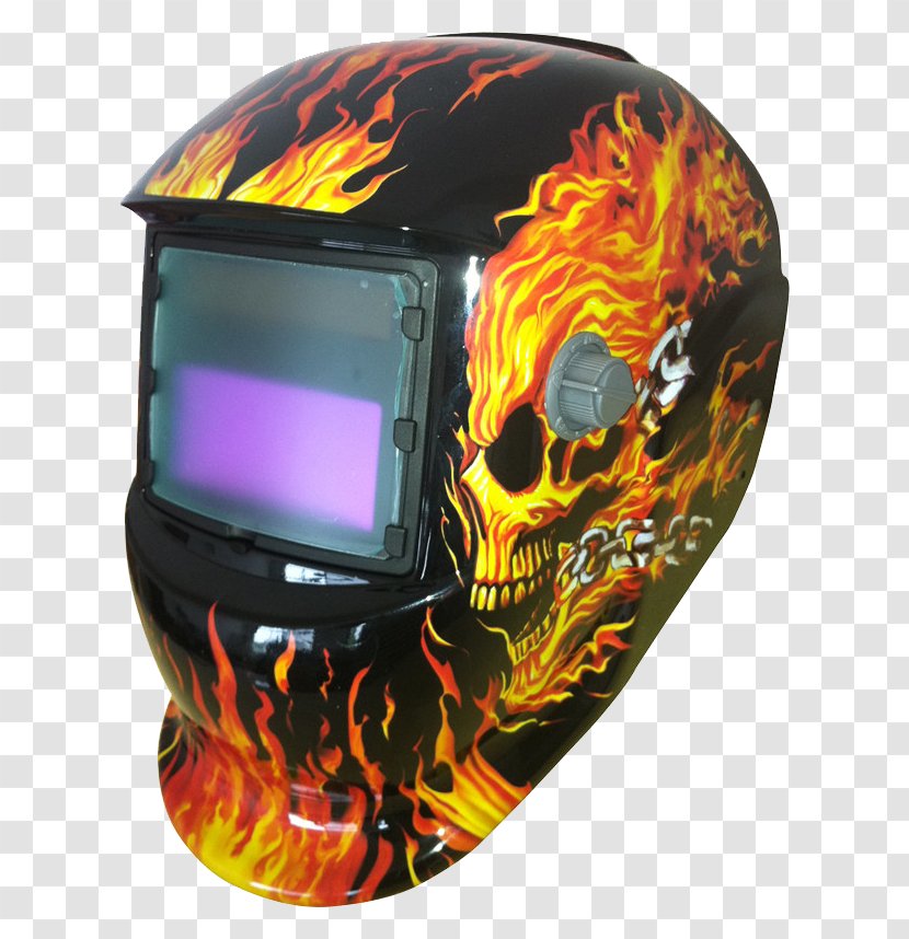 Motorcycle Helmet Welding - Headgear - Flame Skeleton Pattern Weld Transparent PNG