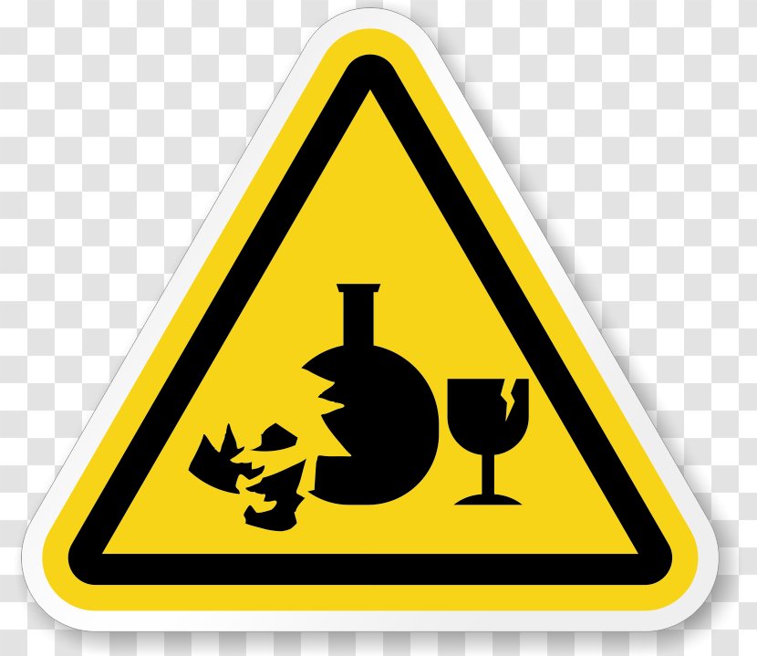Hazard Symbol Forklift Label ISO 3864 - Traffic Sign - Broken Glass Transparent PNG