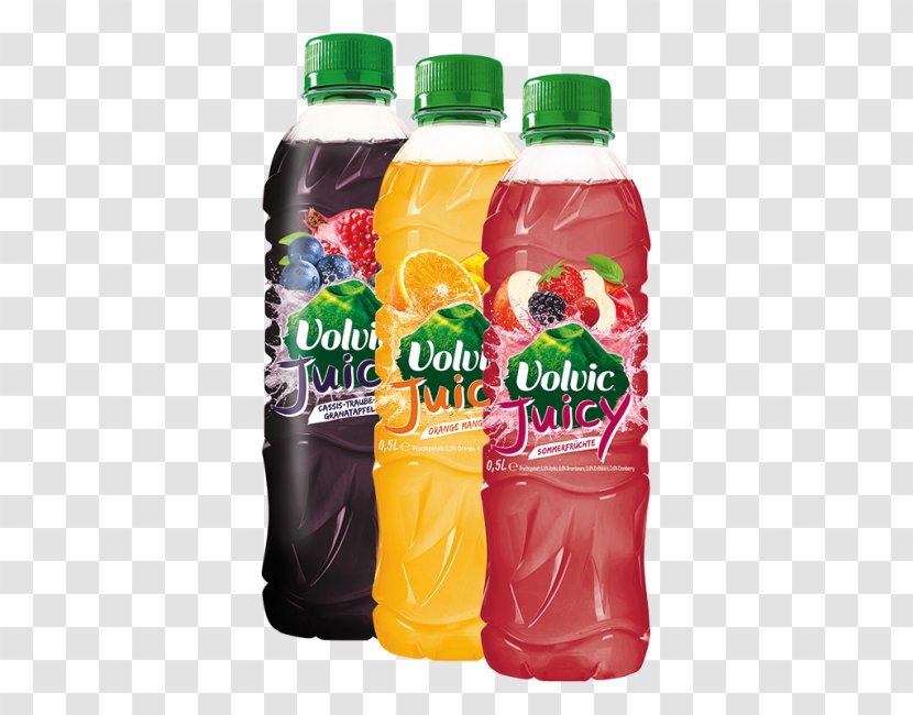 Juice Fizzy Drinks Volvic Orange Plastic Bottle - Hungery Transparent PNG
