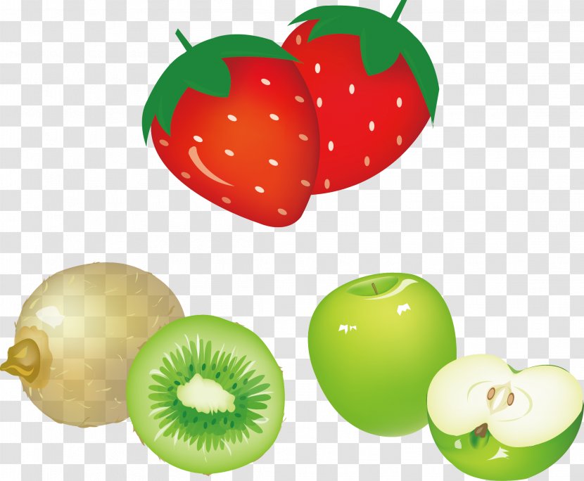 Juice Apple Fruit - Strawberry Kiwi Transparent PNG