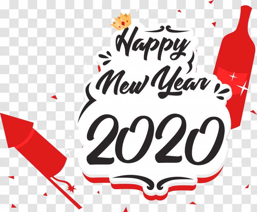 2020 Happy New Year - Logo Calligraphy Transparent PNG