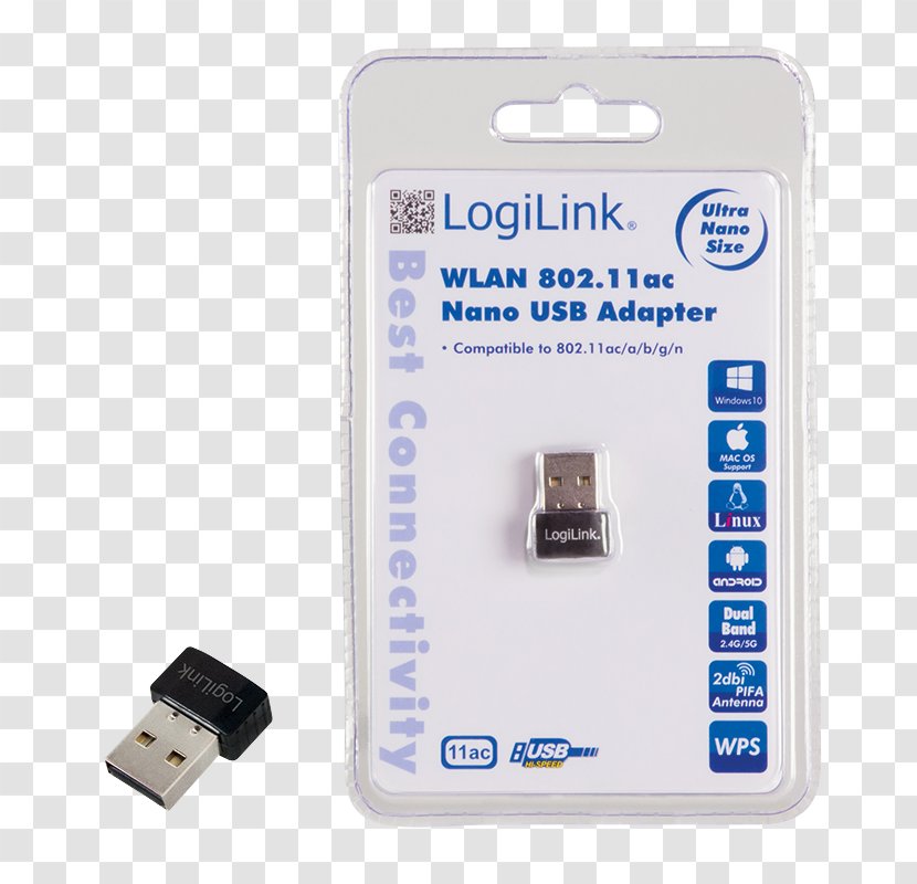Adapter IEEE 802.11ac Wireless LAN USB Flash Memory - Dongle Transparent PNG