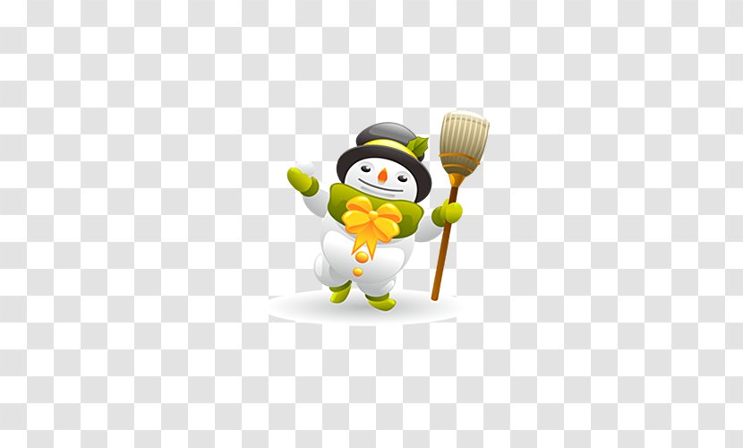 Santa Claus Christmas Snowman Illustration - Drawing - Take The Of Broom Transparent PNG