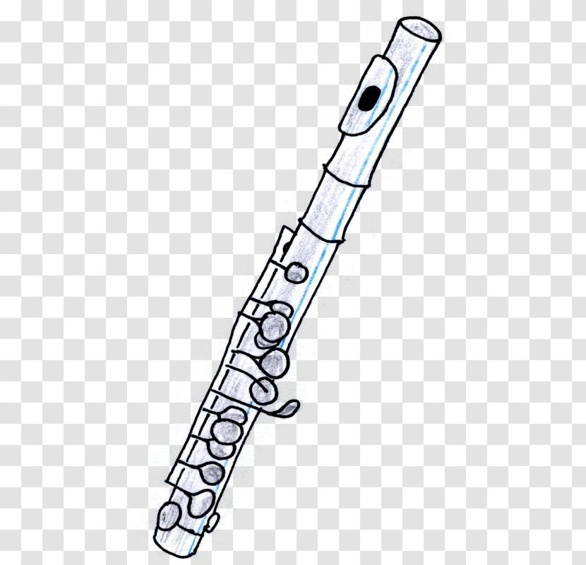 Piccolo Drawing Western Concert Flute Musical Instruments - Cartoon Transparent PNG