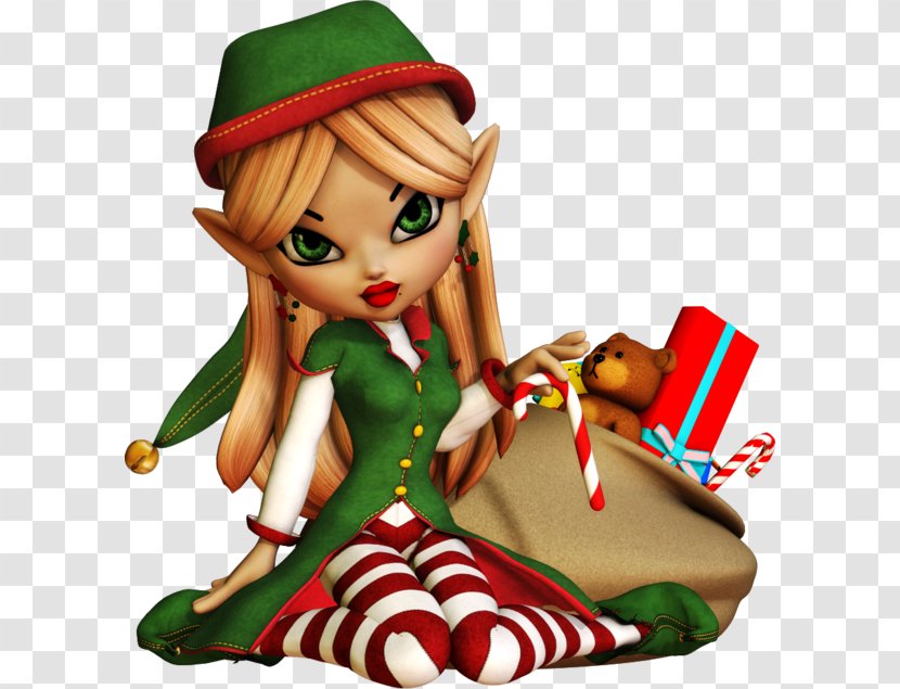 Christmas Elf Clip Art - Watercolor Present Transparent PNG