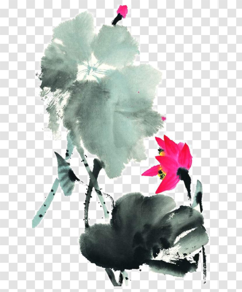Ink Wash Painting - Chinese - Lotus Transparent PNG