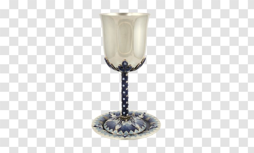 Kiddush Chalice Cup Glass Havdalah - Tableglass - Blue And White Stripes Transparent PNG