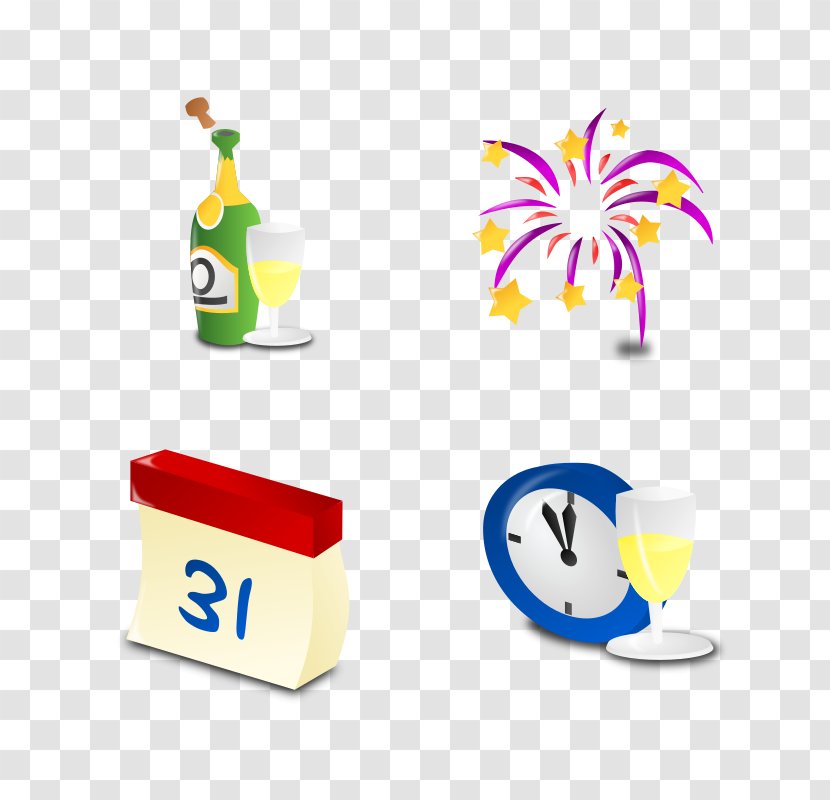 New Year Clip Art - Yellow - Computer Transparent PNG