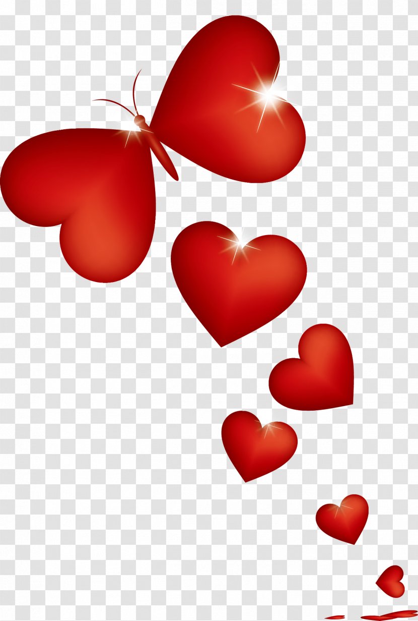 Butterfly Heart Valentines Day Clip Art - Greeting Card - Vector Transparent PNG