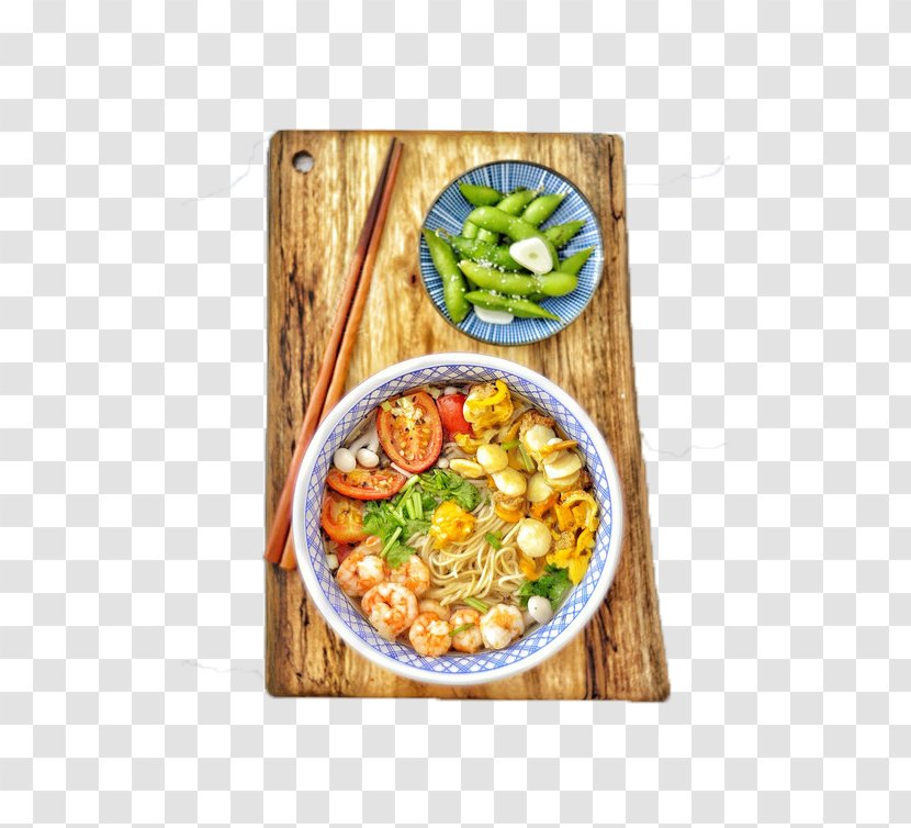 Vegetarian Cuisine Shrimp Roe Noodles Seafood Vegetable Soup - Delicious Sam Sun Geda Transparent PNG