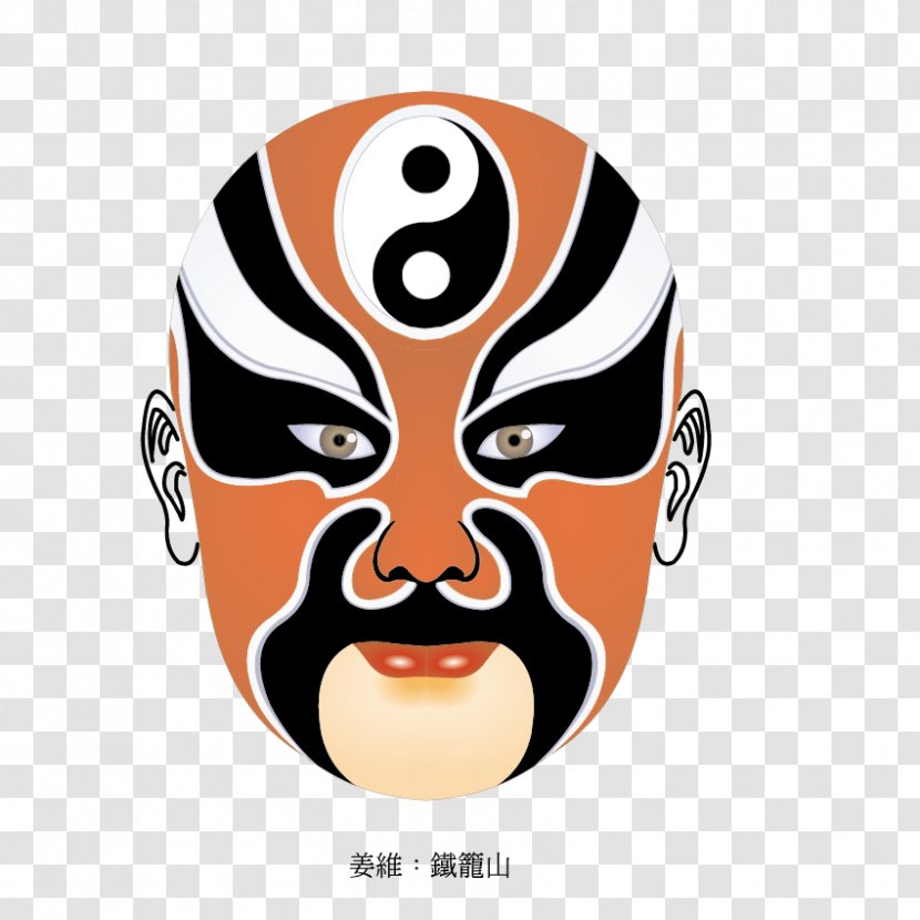 China The Phantom Of Opera Mask Chinese Peking - Facial Hair - Facebook Material Transparent PNG
