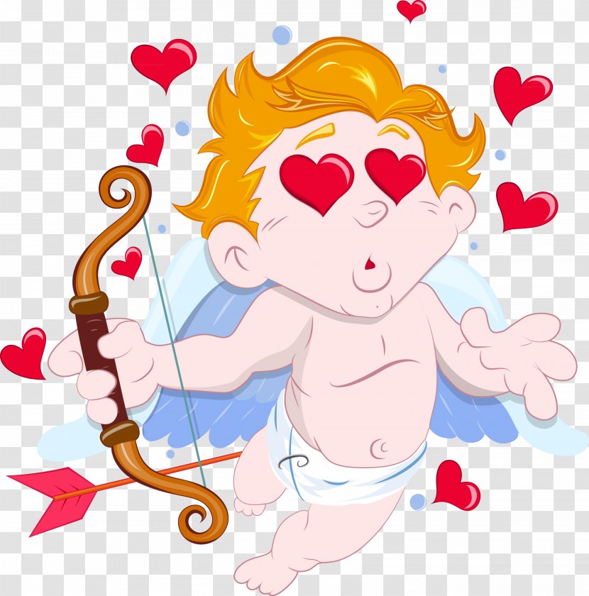 Cupid And Psyche Valentines Day Love Illustration - Flower Transparent PNG