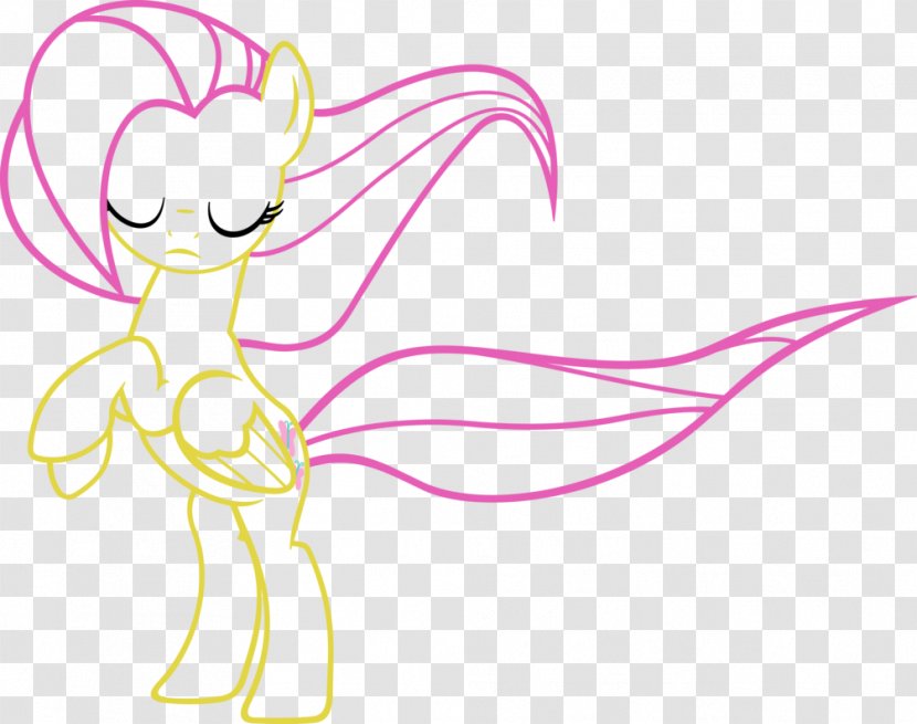Pony Fluttershy Twilight Sparkle Pinkie Pie Drawing - Flower - Pegasus Outline Transparent PNG