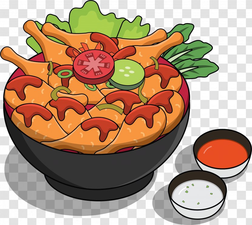 Fried Chicken Junk Food Buffalo Wing Fast - Frying - A Bowl Of Wings Transparent PNG