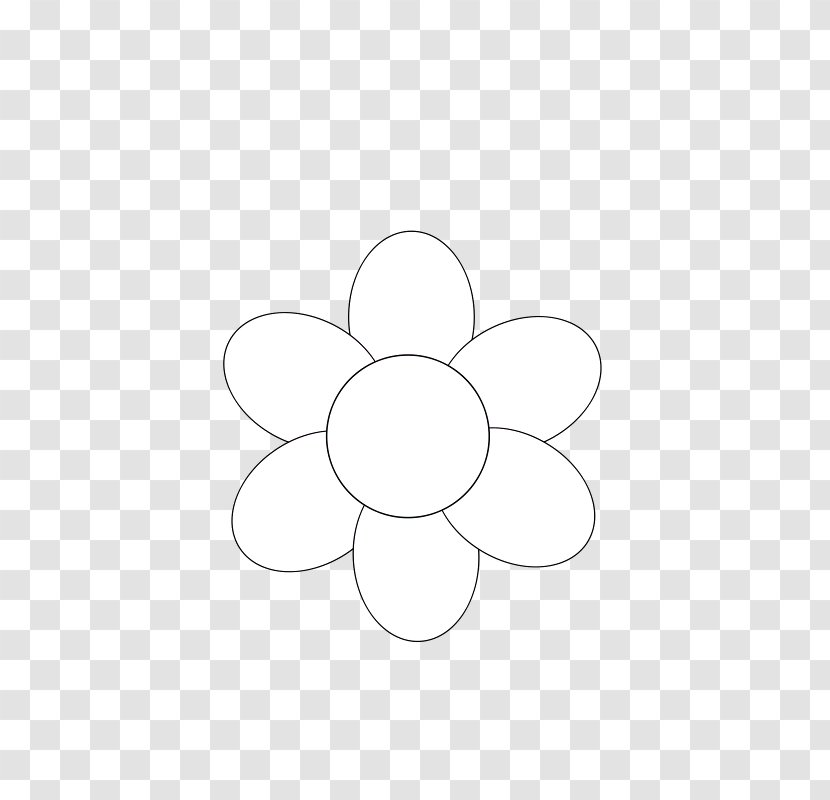 Petal Flower Black Vector Graphics - Outline Transparent PNG