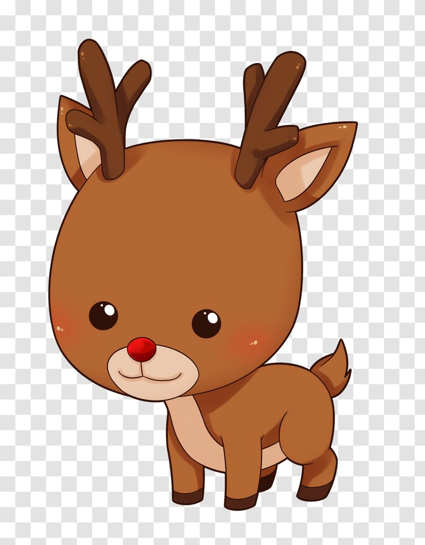 Rudolph Reindeer Santa Claus Cuteness Clip Art - Vertebrate - Baby Deer Cliparts Transparent PNG