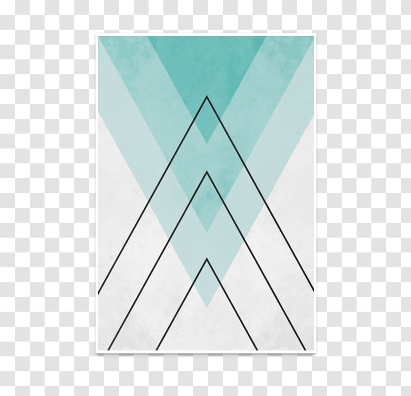 Triangle Pattern Turquoise - Teal - Minimalista Moderno Transparent PNG