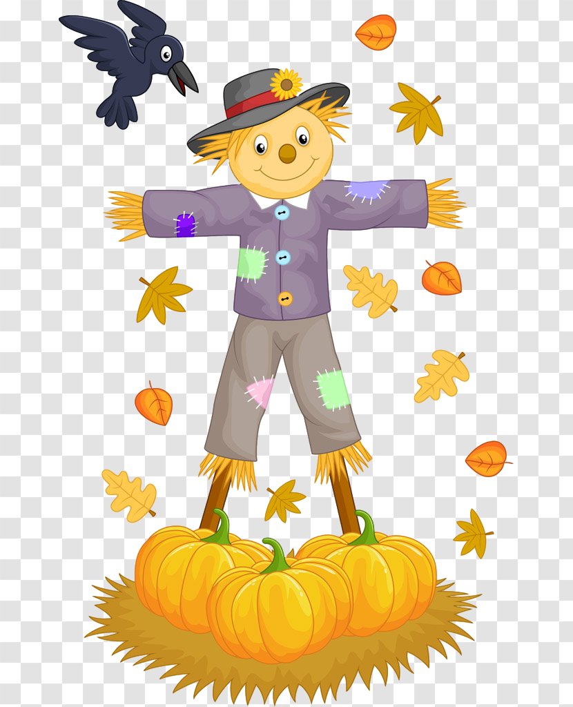 Trick-or-treat Cartoon Clip Art Scarecrow Autumn - Fictional Character Transparent PNG