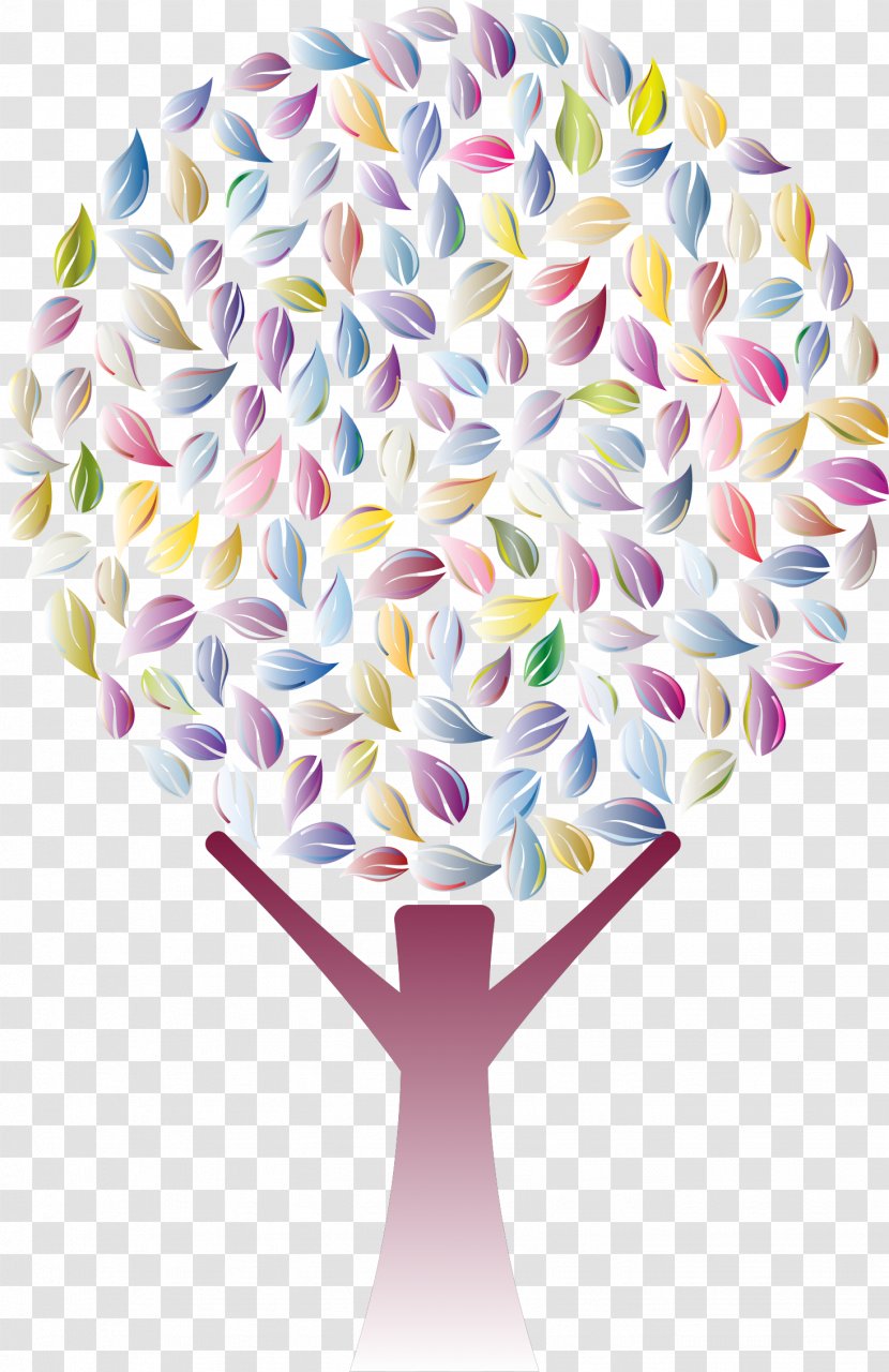 Abstract Art Tree Trunk - Petal - Silhouette Prismatic Color Transparent PNG