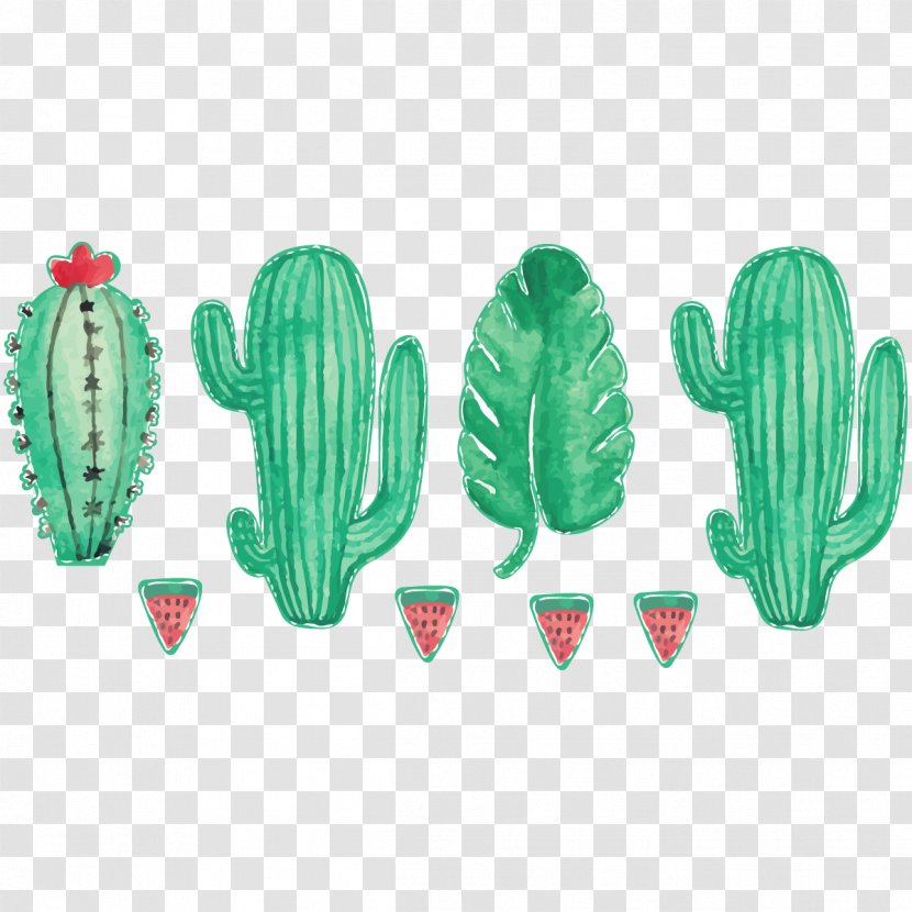 Cactus Sticker Wall Decal Furniture - Succulent Plant - Watercolor Transparent PNG