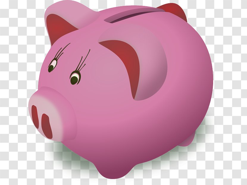 Piggy Bank Money Clip Art - Pig - Vector Transparent PNG