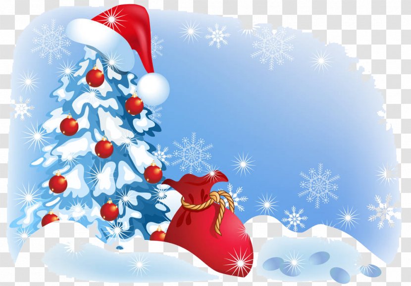Santa Claus Christmas Tree Animation - Fictional Character - Hat On Snow Transparent PNG