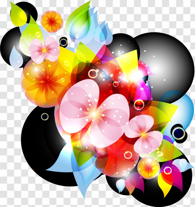 Watercolor Painting Flower Floral Design - Silhouette - Dream Colorful Flowers Transparent PNG