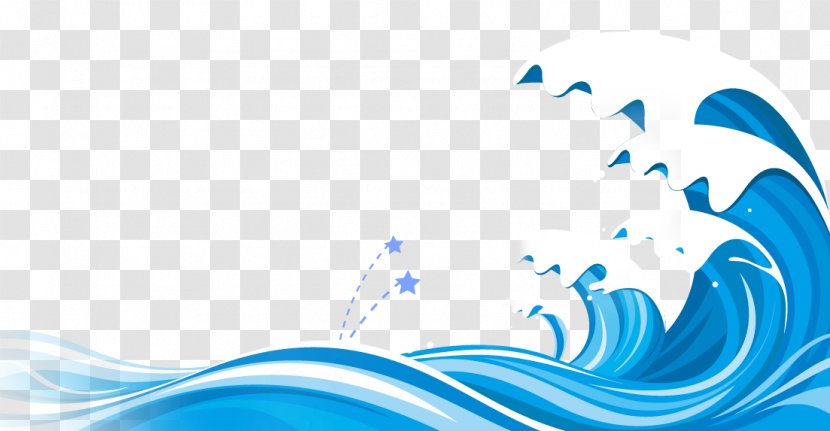 Wind Wave Blue Cartoon - Aqua Transparent PNG