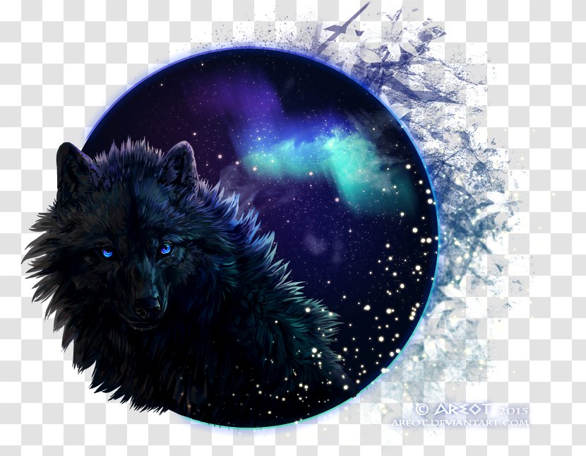 Gray Wolf Desktop Wallpaper Artanime Computer - Online And Offline - Aurora Lights Transparent PNG