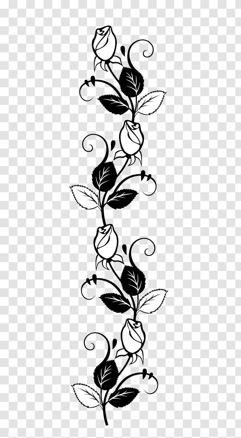 Rose Stencil Drawing Silhouette - Clip Art Transparent PNG