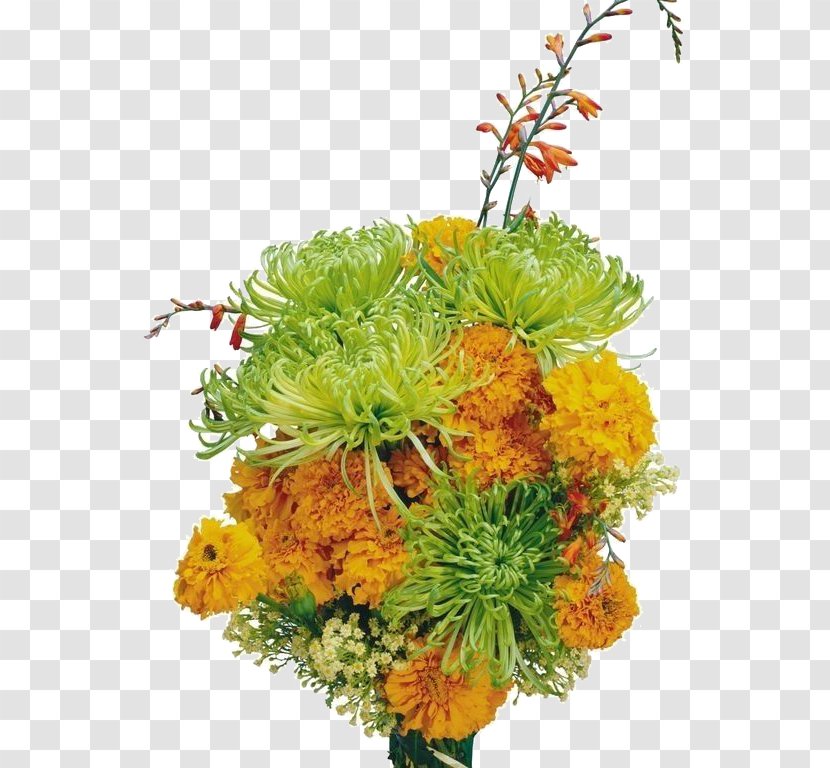 Chrysanthemum Flower Bouquet Clip Art - Green Transparent PNG